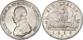 German States Prussia 1 Taler 1819 D