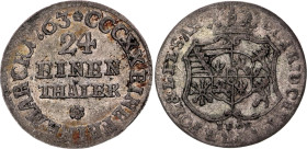 German States Saxony-Albertine 1/24 Taler 1763 IFôF