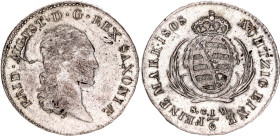 German States Saxony-Albertine 1/6 Taler 1808 SGH
