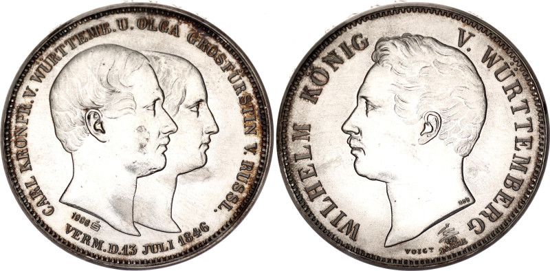 German States Wurttemberg 2 Taler 1846 (1996) Restrike

Silver (.999) 30.21 g....