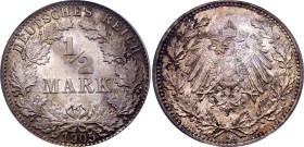 Germany - Empire 1/2 Mark 1905 A PCGS MS66