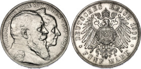Germany - Empire Baden 5 Mark 1906