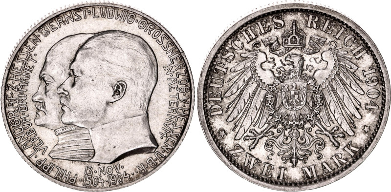 Germany - Empire Hesse-Darmstadt 2 Mark 1904

KM# 372, N# 20688; Silver; Ernst...