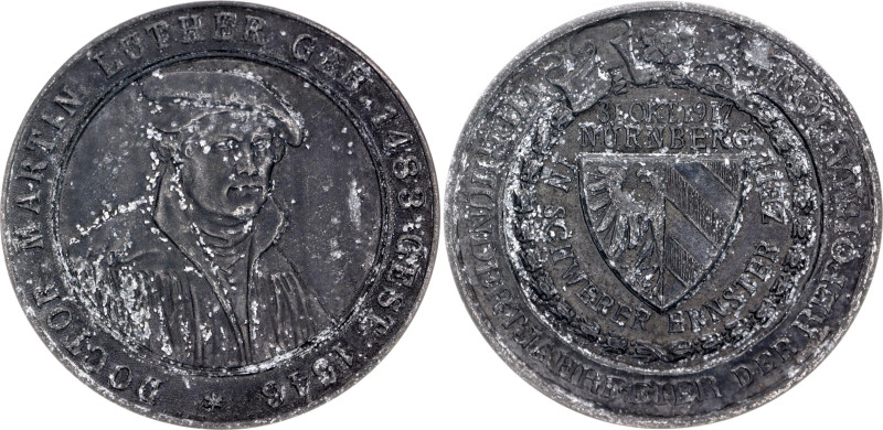 Germany - Empire Nurnberg Zinc Medal "Martin Luther - 400th Anniversary of the R...