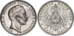 Germany - Empire Prussia 3 Mark 1909 A