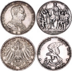 Germany - Empire Prussia 2 x 3 Mark 1913 - 1914 A