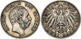 Germany - Empire Saxony-Albertine 2 Mark 1899 E