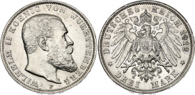 Germany - Empire Wurttemberg 3 Mark 1912 F