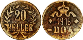 German East Africa 20 Heller 1916 T