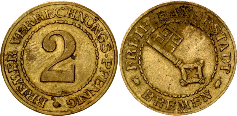 Germany - Weimar Republic Bremen 2 Pfennig 1918 - 1922 (ND) Notgeld

Funck# 63...