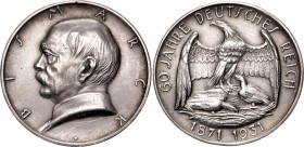 Germany - Weimar Republic Silver Medal "Bismarck - 60th Anniversary of the German Empire" 1931