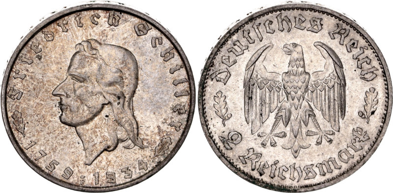 Germany - Third Reich 2 Reichsmark 1934 F

KM# 84, AKS# 94, J. 358, N# 15867; ...