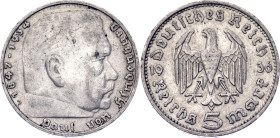 Germany - Third Reich 5 Reichsmark 1936 D Unstruckted "D"