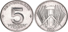 Germany - DDR 5 Pfennig 1953 E Key Date