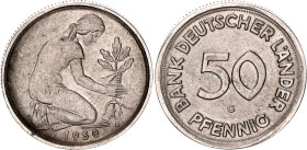 Germany - FRG 50 Pfennig 1950 G Key Date