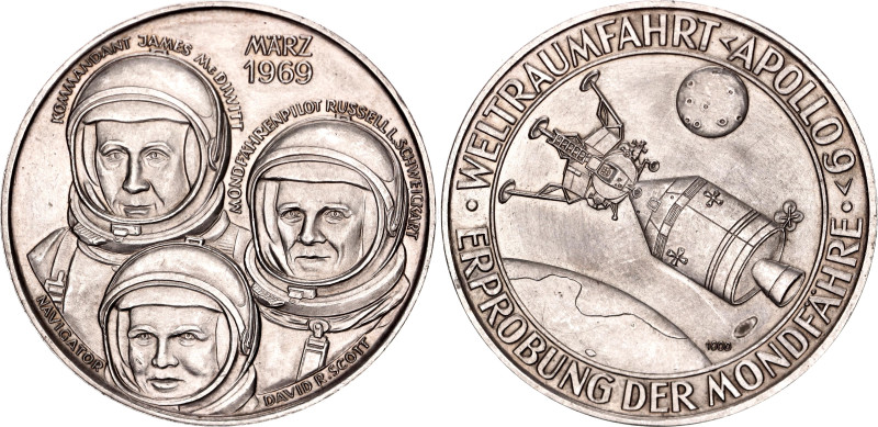 Germany - FRG Commemorative Silver Medal "Apollo IX - testing of the Lunar Modul...