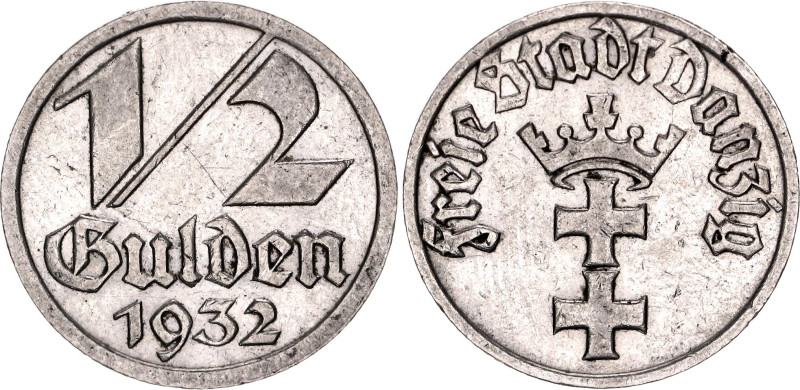 Danzig 1/2 Gulden 1932

KM# 153, N# 28678; Nickel; AUNC