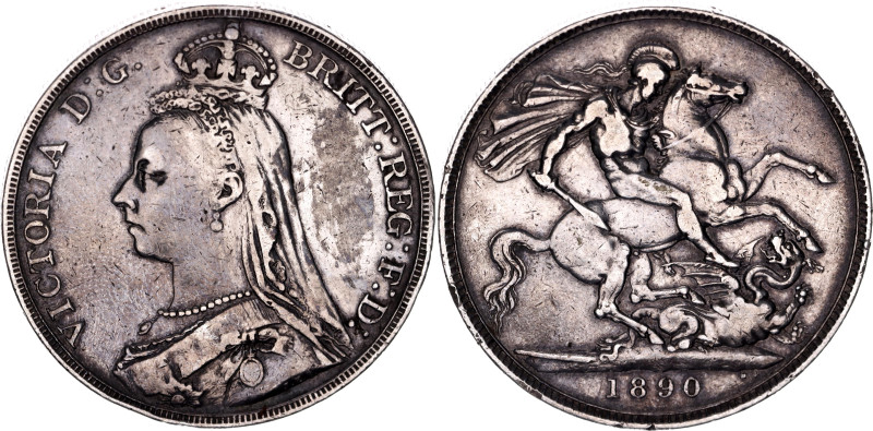 Great Britain 1 Crown 1890

KM# 765, N# 11102; Silver; Victoria; XF with a nic...