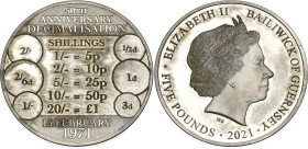 Guernsey 5 Pounds 2021 Proof
