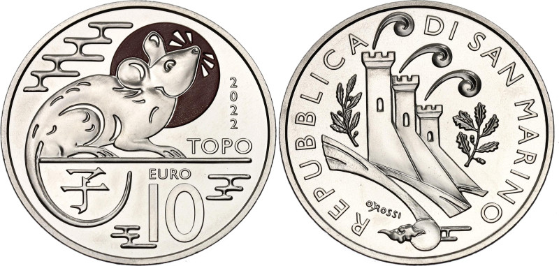 San Marino 10 Euro 2022

KM# 615, N# 355291; Copper-Nickel; Chinese Lunar Cale...