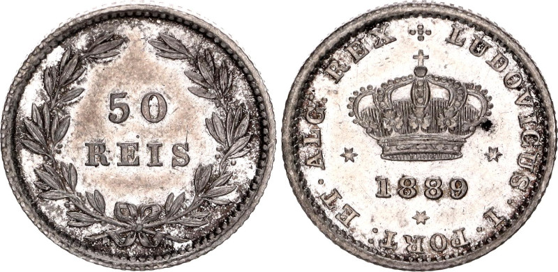 Portugal 50 Reis 1889

KM# 506.1, N# 25374; Silver; Luís I; Paris Mint; UNC wi...