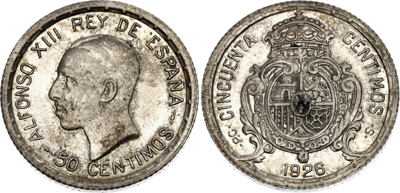 Spain 50 Centimos 1926 PC S

KM# 741, N# 7981; Silver; Alfonso XIII; Madrid Mi...