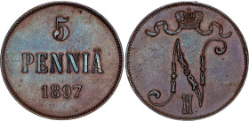 Russia - Finland 5 Pennia 1897