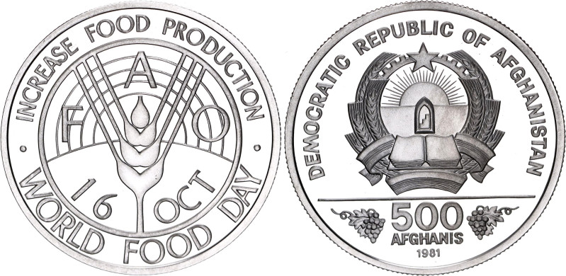 Afghanistan 500 Afghanis 1981

KM# 1002, Schön# 112, N# 45019; Silver., Proof;...