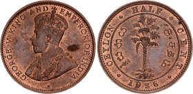 Ceylon 1/2 Cent 1926