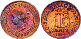 Ceylon 10 Cents 1894