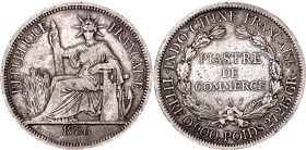 French Indochina 1 Piastre 1886 A