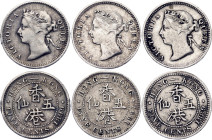 Hong Kong 3 x 5 Cents 1889 - 1901