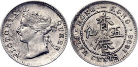 Hong Kong 5 Cents 1898