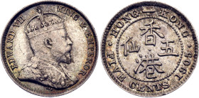 Hong Kong 5 Cents 1905