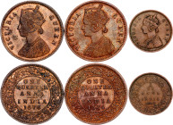 British India 1/4 - 1/4 - 1/12 Anna 1862 - 1876