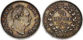 British India 1/4 Rupee 1835