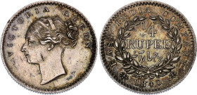British India 1/4 Rupee 1840