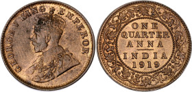 British India 1/4 Anna 1919