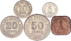 Malaya 1 - 5 - 10 - 20 - 50 Cents 1961