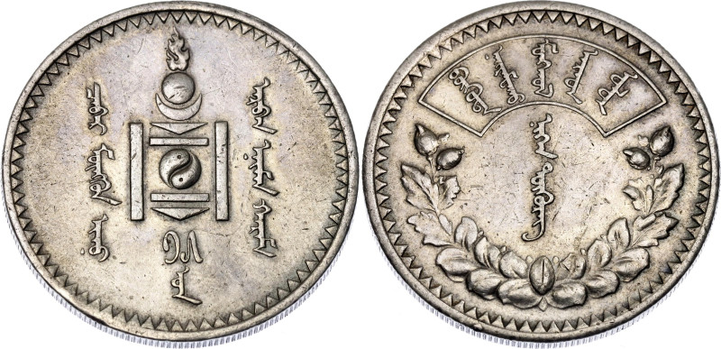 Mongolia 1 Tugrik 1925 (15)

KM# 8, N# 6496; Silver; XF+ with a nice toning