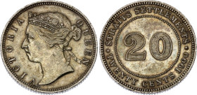 Straits Settlements 20 Cents 1900