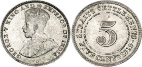 Straits Settlements 5 Cents 1919