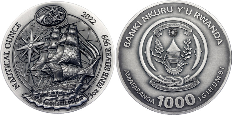 Rwanda 1000 Amafaranga 2022

Silver (.999) 3 oz. (93.90 g.); Nautical Ounce - ...