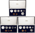 South Africa Lot of 3 Proof Annual Coin Sets 1983 - 1985