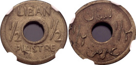 Lebanon 1/2 Piastre 1941 (ND) NGC AU58