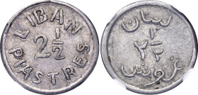 Lebanon 2-1/2 Piastres 1941 (ND) NGC AU58