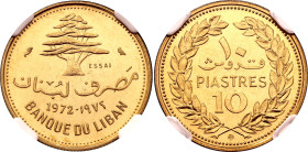 Lebanon 10 Piastres 1972 Essai NGC MS68