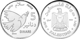 Palestine 5 Dinars 2010 JL AH 1431 Essai NNC PR70 DCAM