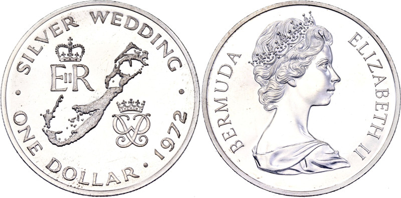 Bermuda 1 Dollar 1972

KM# 22, N# 57539; Silver, Prooflike; Elizabeth II; 25th...