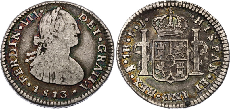 Chile 1 Real 1813 So FJ

KM# 65, N# 27140; Silver; Fernando VII; VF with nice ...